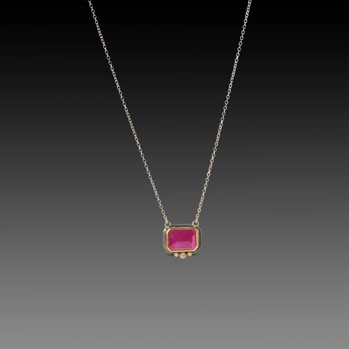 Ruby Necklace with Diamonds,Jewelry Delicate & Elegant