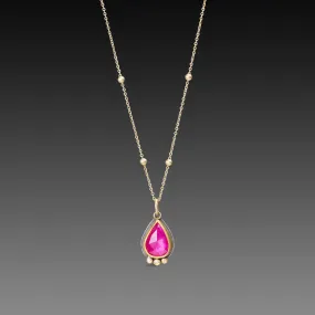 Ruby Teardrop Necklace,Jewelry Delicate & Elegant