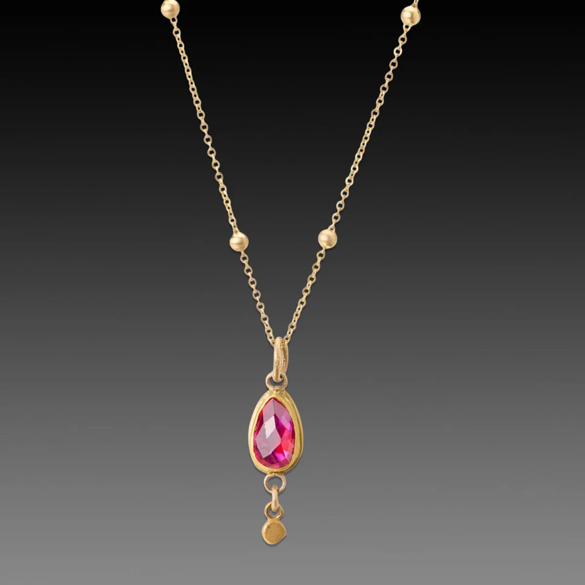 Ruby Teardrop Necklace,Jewelry Delicate & Elegant