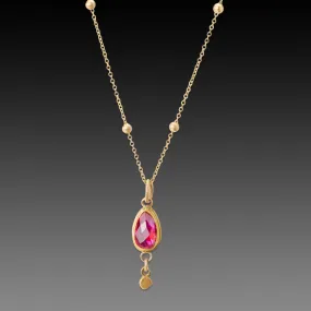 Ruby Teardrop Necklace,Jewelry Delicate & Elegant