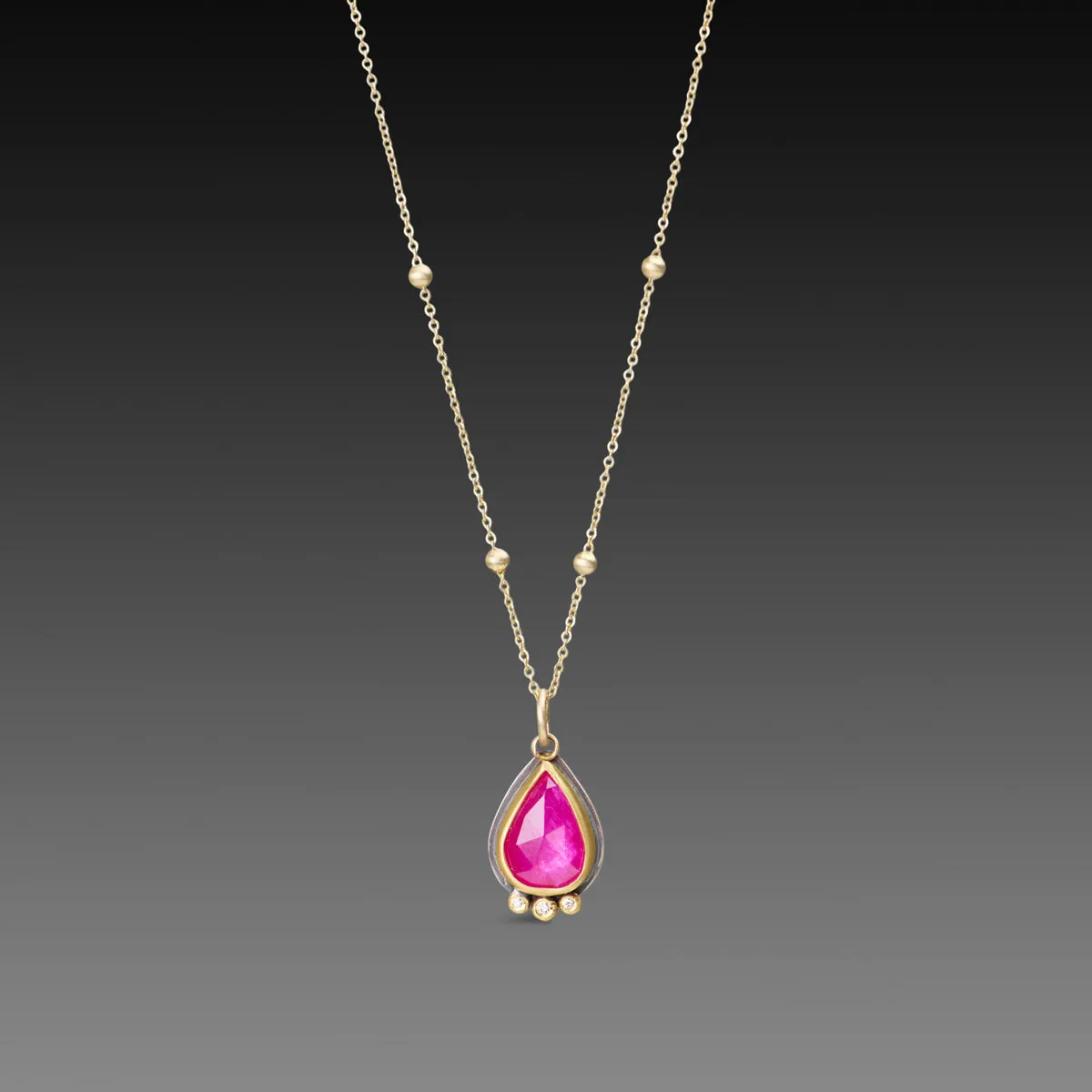Ruby Teardrop Necklace,Jewelry Delicate & Elegant