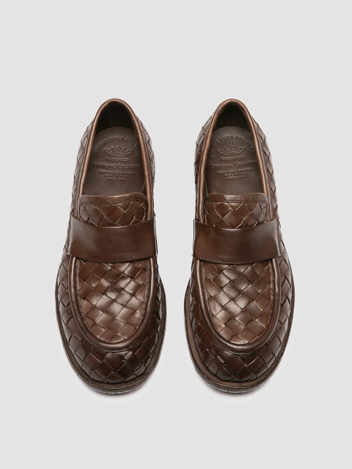 RUGGED 008 - Brown Leather Penny Loafers,Men