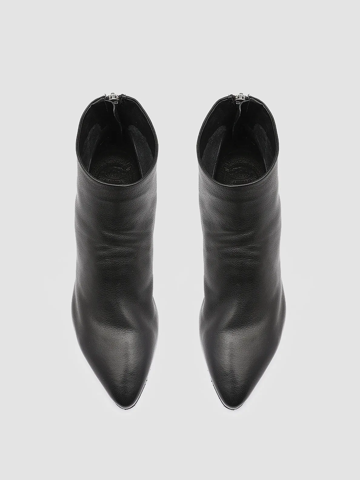 SALLY 001 - Black Leather Booties,Women