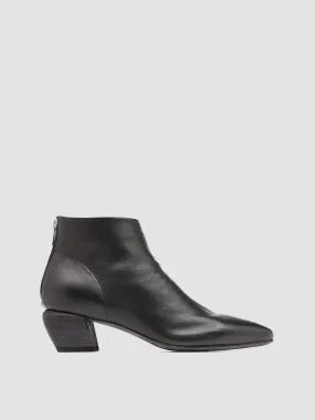SALLY 001 - Black Leather Booties,Women