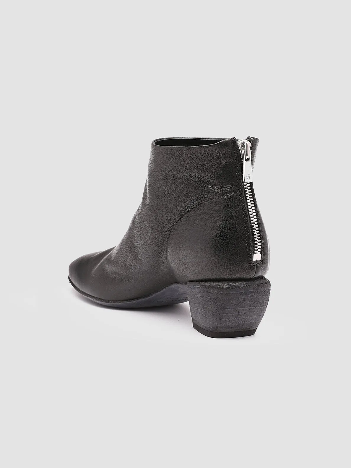 SALLY 001 - Black Leather Booties,Women