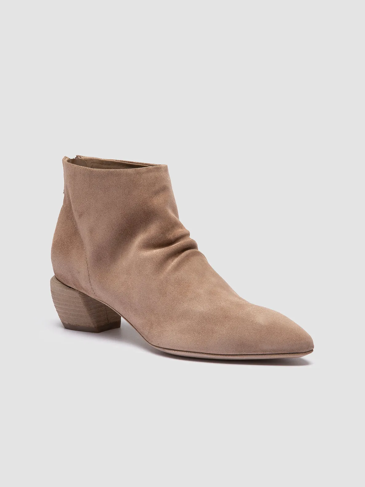 SALLY 001 - Taupe Suede Booties,Women