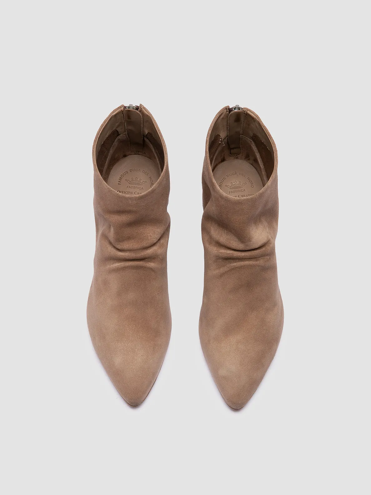SALLY 001 - Taupe Suede Booties,Women