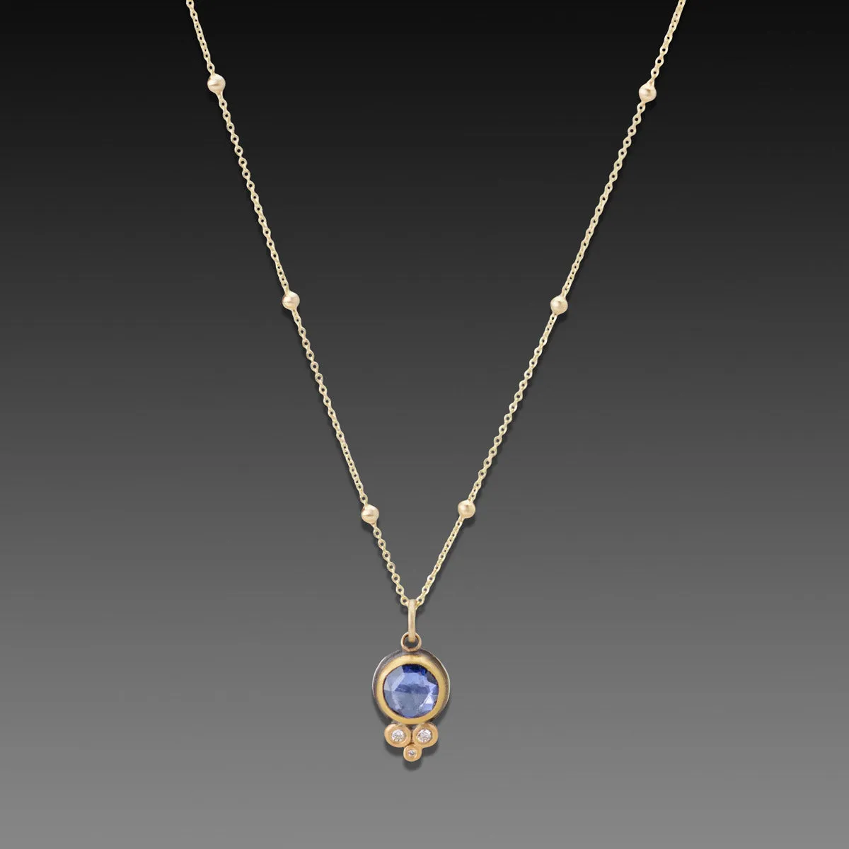Sapphire Necklace with Diamond Trio,Jewelry Delicate & Elegant