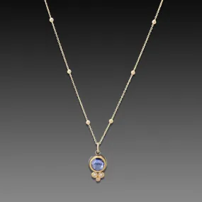 Sapphire Necklace with Diamond Trio,Jewelry Delicate & Elegant