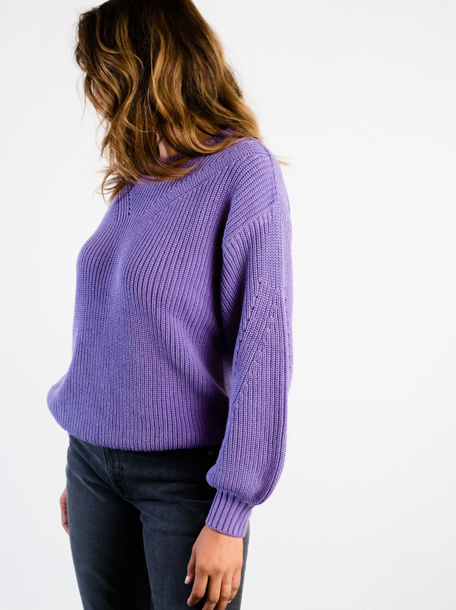 Sarah Billow Sleeve Sweater - French Lilac,Women Sweaters