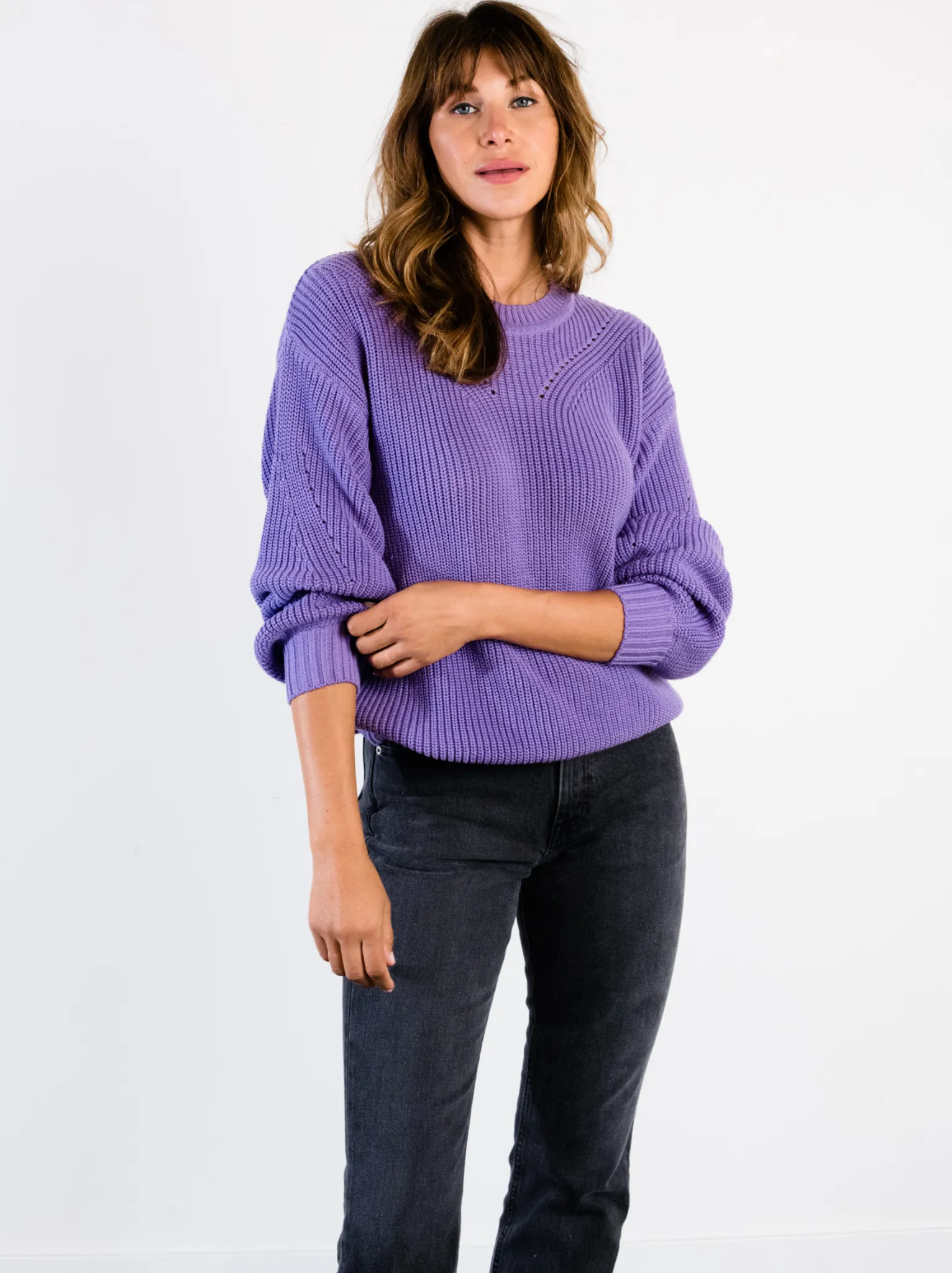 Sarah Billow Sleeve Sweater - French Lilac,Women Sweaters
