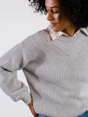 Sarah Billow Sleeve Sweater - Heather Grey,Women Sweaters