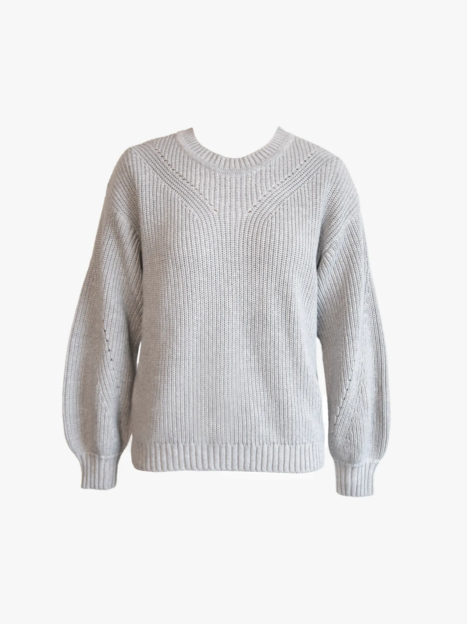 Sarah Billow Sleeve Sweater - Heather Grey,Women Sweaters