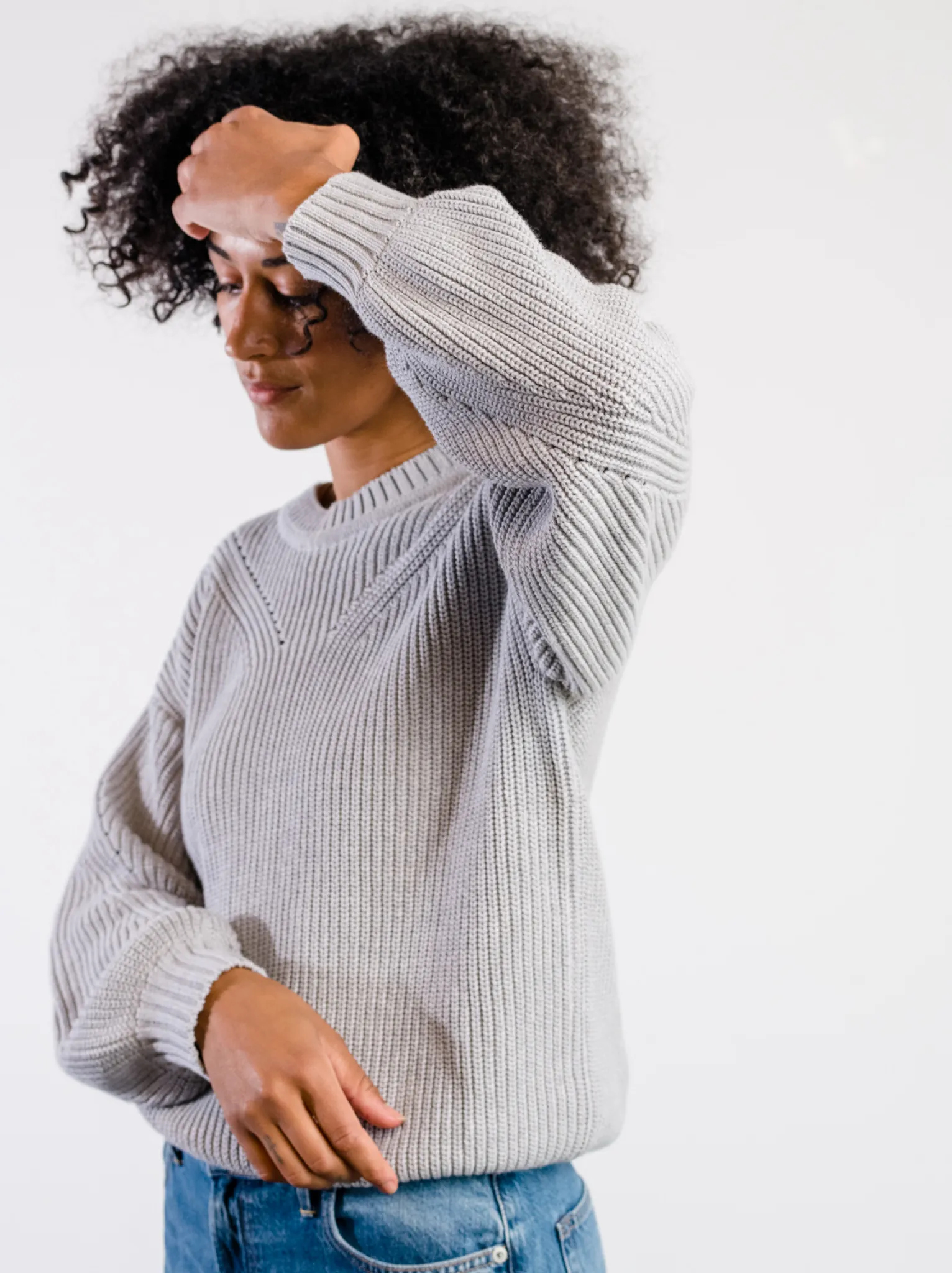 Sarah Billow Sleeve Sweater - Heather Grey,Women Sweaters
