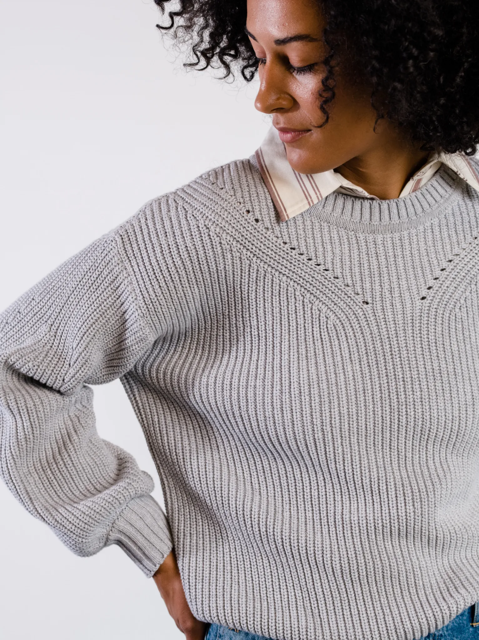 Sarah Billow Sleeve Sweater - Heather Grey,Women Sweaters