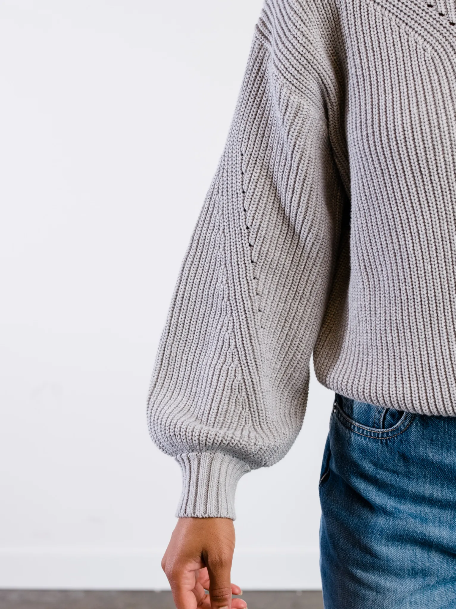 Sarah Billow Sleeve Sweater - Heather Grey,Women Sweaters