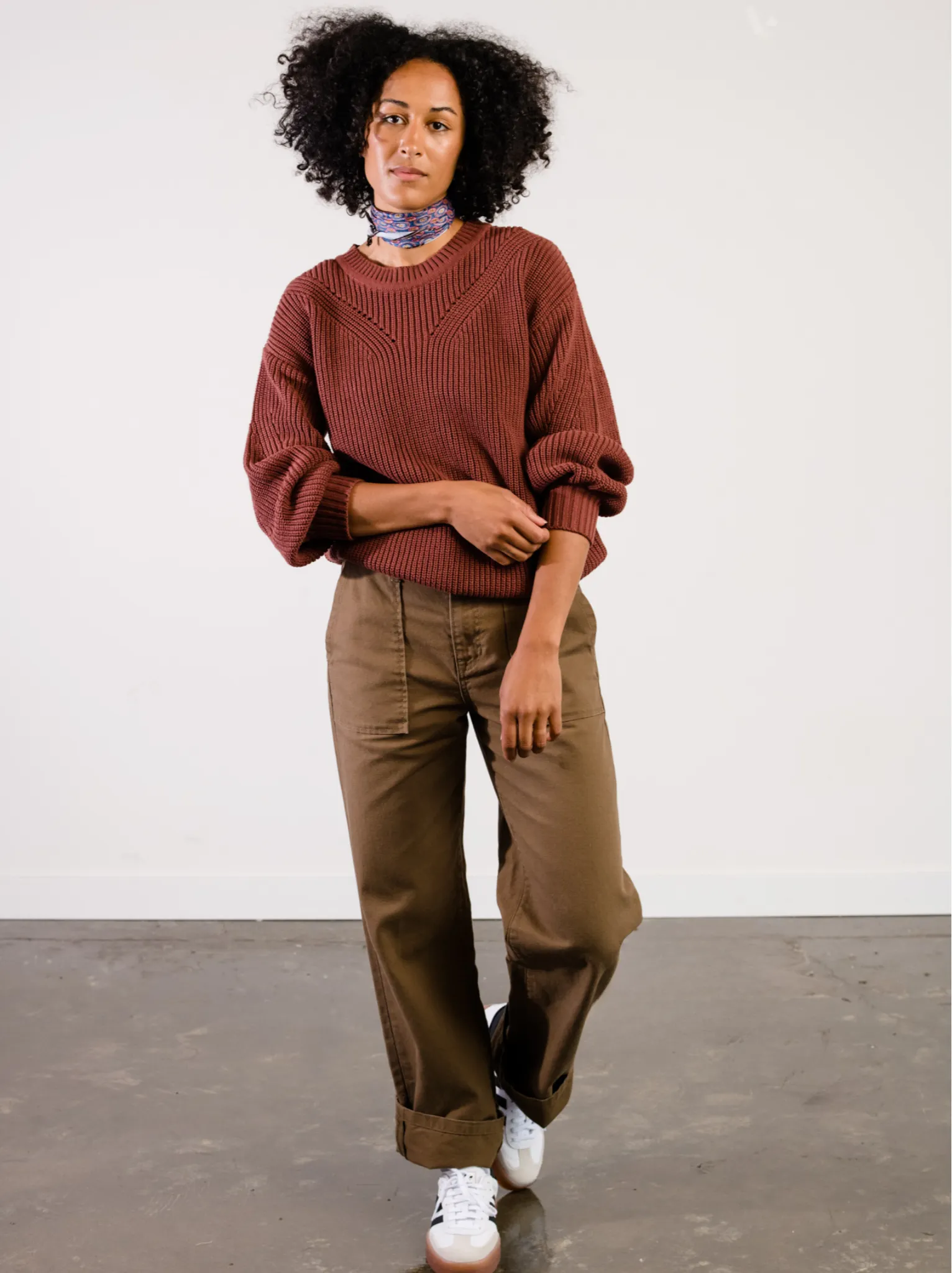 Sarah Billow Sleeve Sweater - Sable,Women Sweaters