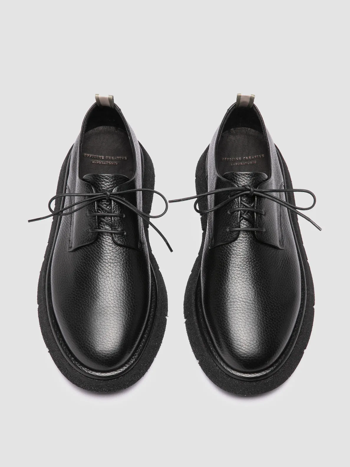 SATURNINE 001 - Black Leather Derby Shoes,Men Derby Shoes