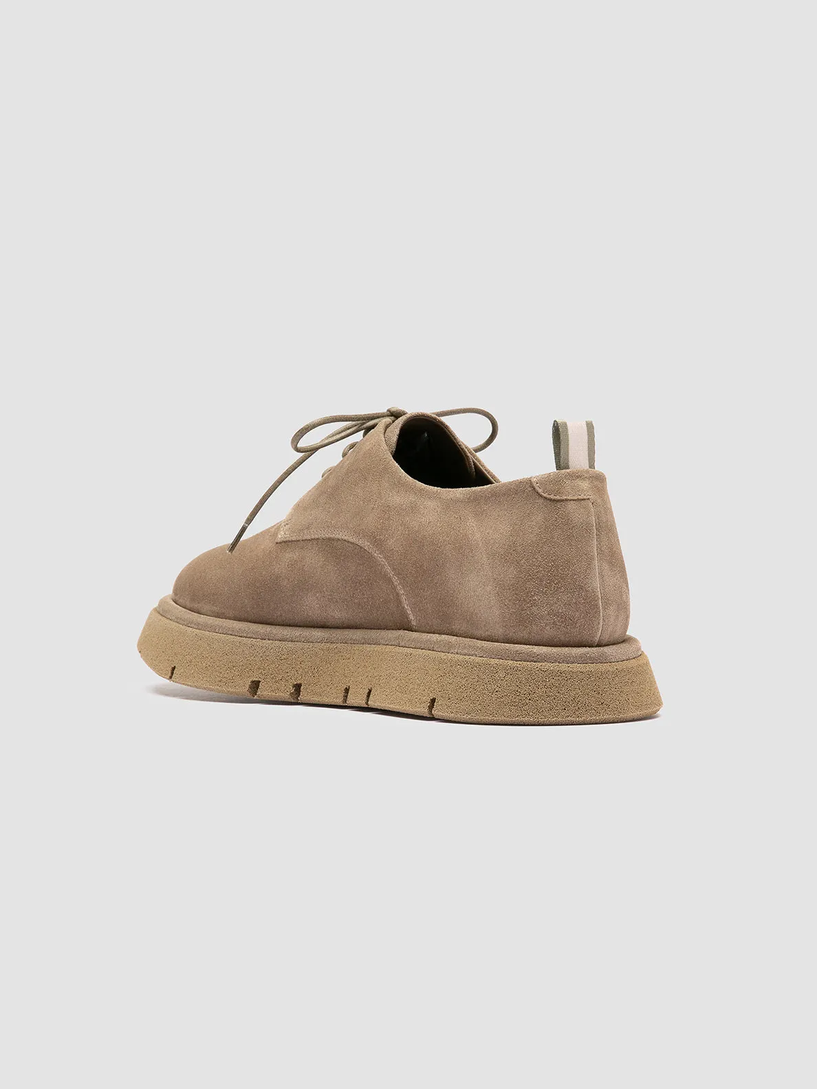 SATURNINE 001 - Taupe Suede Derby Shoes,Men Derby Shoes