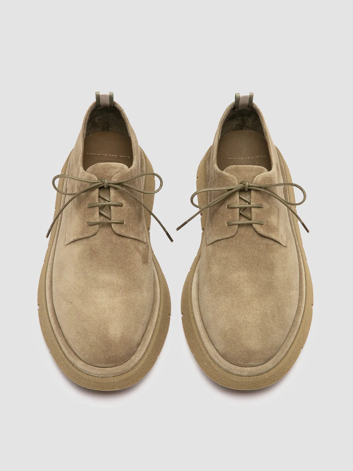 SATURNINE 001 - Taupe Suede Derby Shoes,Men Derby Shoes
