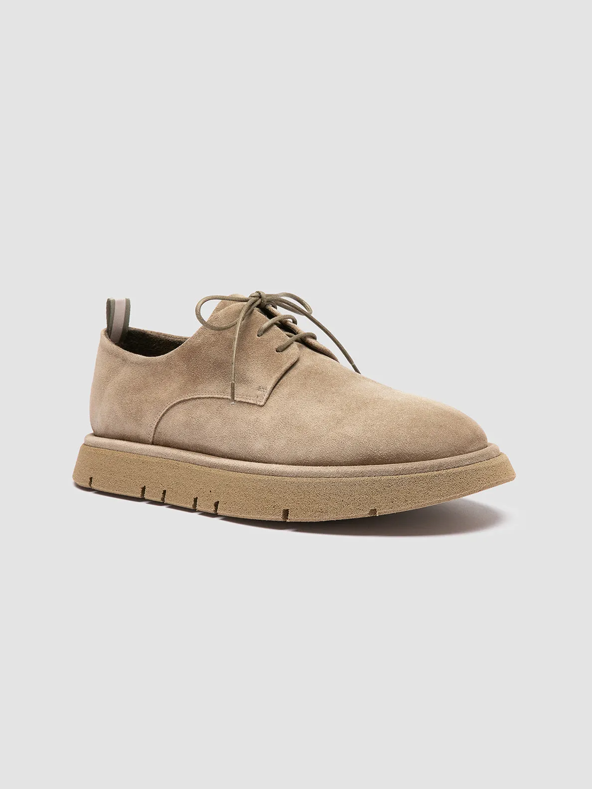 SATURNINE 001 - Taupe Suede Derby Shoes,Men Derby Shoes