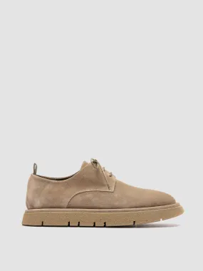 SATURNINE 001 - Taupe Suede Derby Shoes,Men Derby Shoes