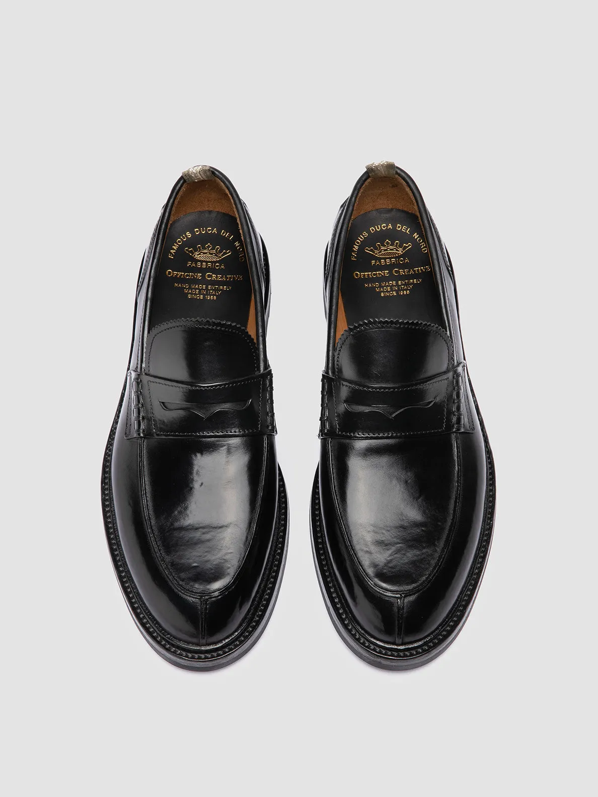 SAX FLEXI 001 - Black Leather Penny Loafers,Men