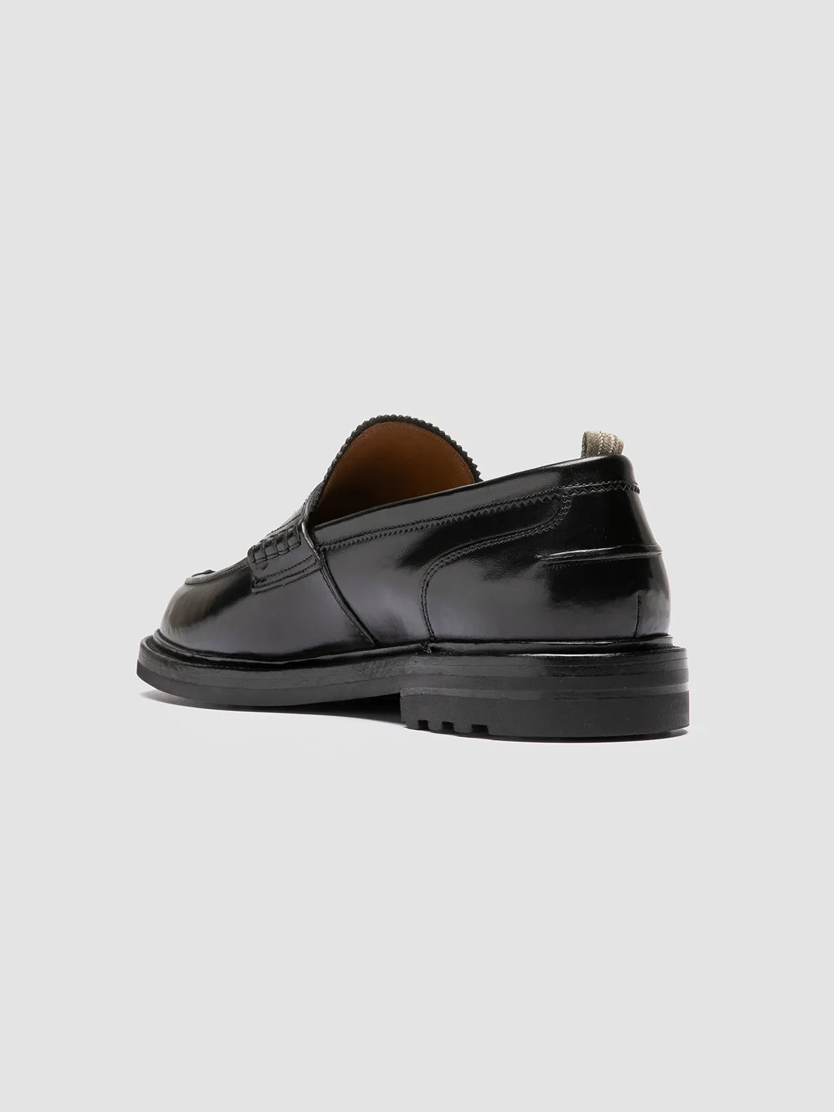 SAX FLEXI 001 - Black Leather Penny Loafers,Men