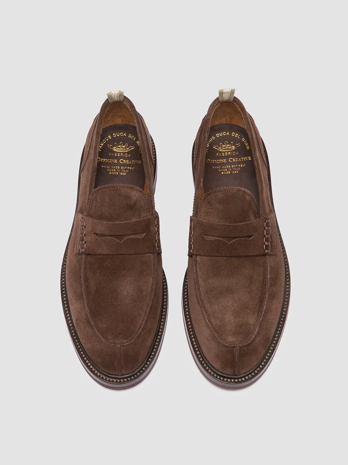 SAX FLEXI 001 - Brown Suede Penny Loafers,Men