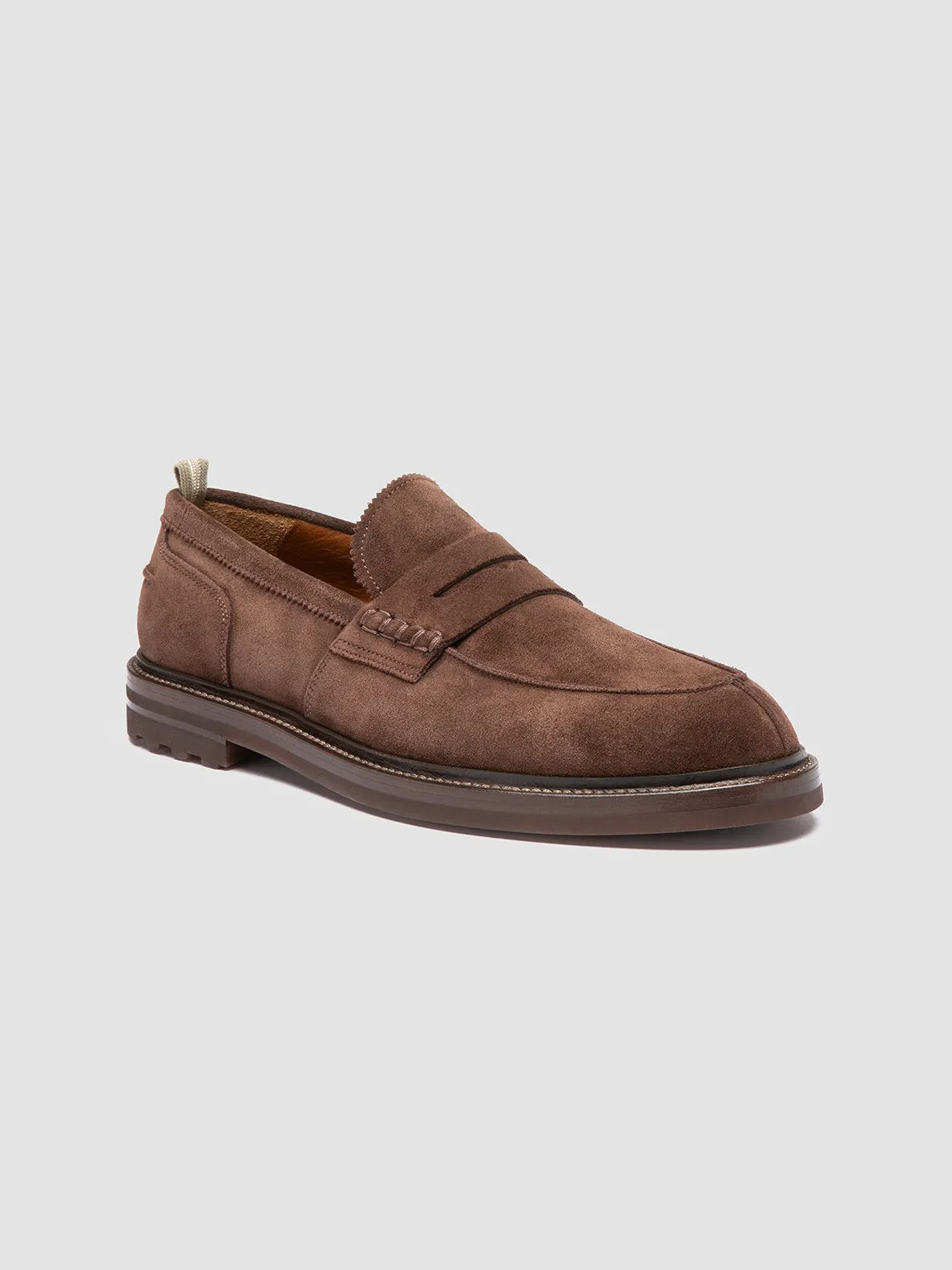 SAX FLEXI 001 - Brown Suede Penny Loafers,Men