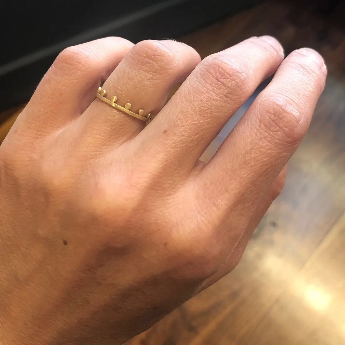 Side Dot Band,Men Rings