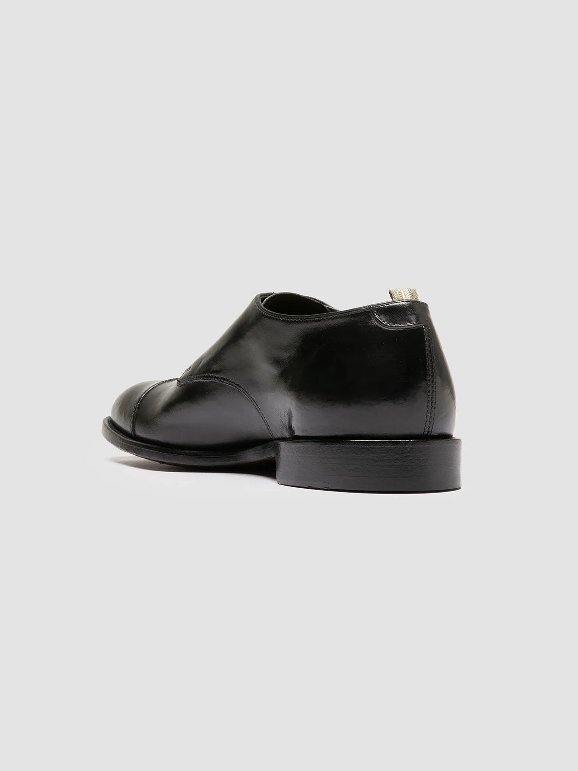 SIGNATURE 004 - Black Leather Monk Shoes,Men Derby Shoes