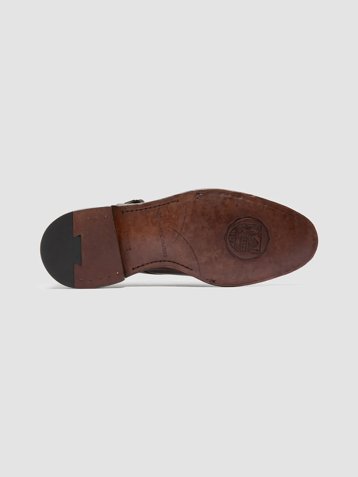 SIGNATURE 004 - Brown Leather Monk Shoes,Men Derby Shoes