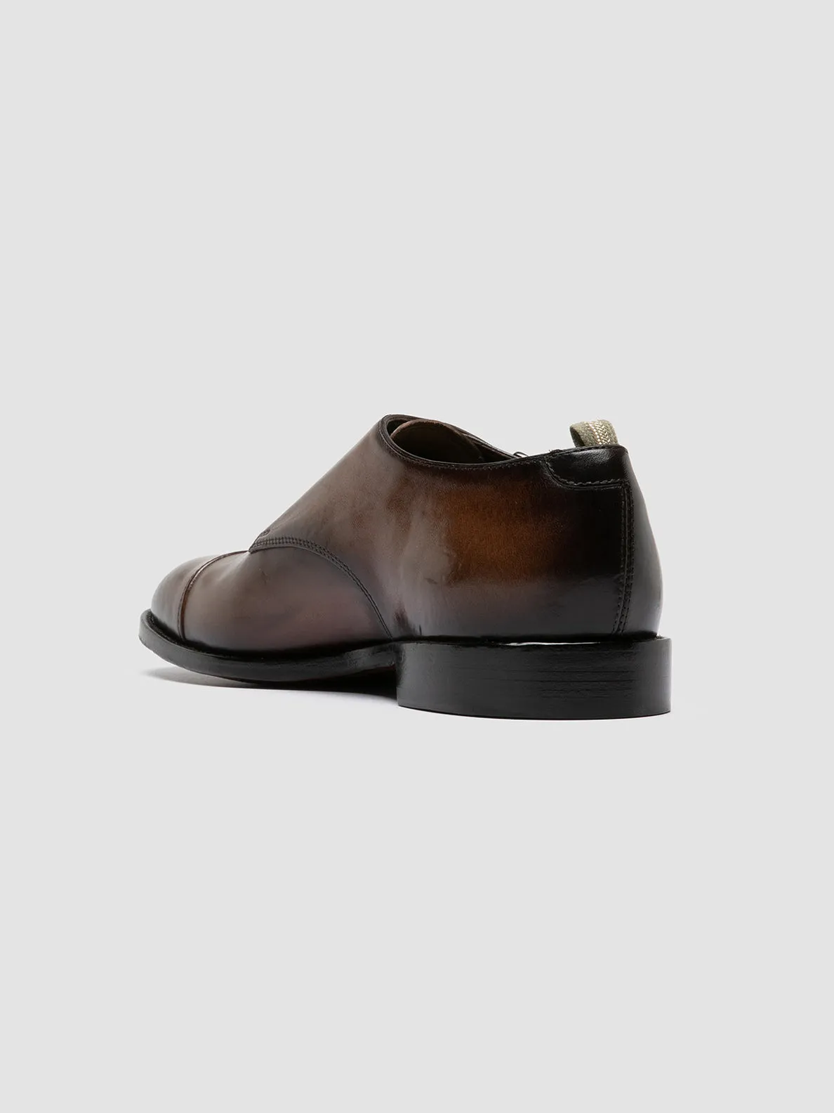 SIGNATURE 004 - Brown Leather Monk Shoes,Men Derby Shoes