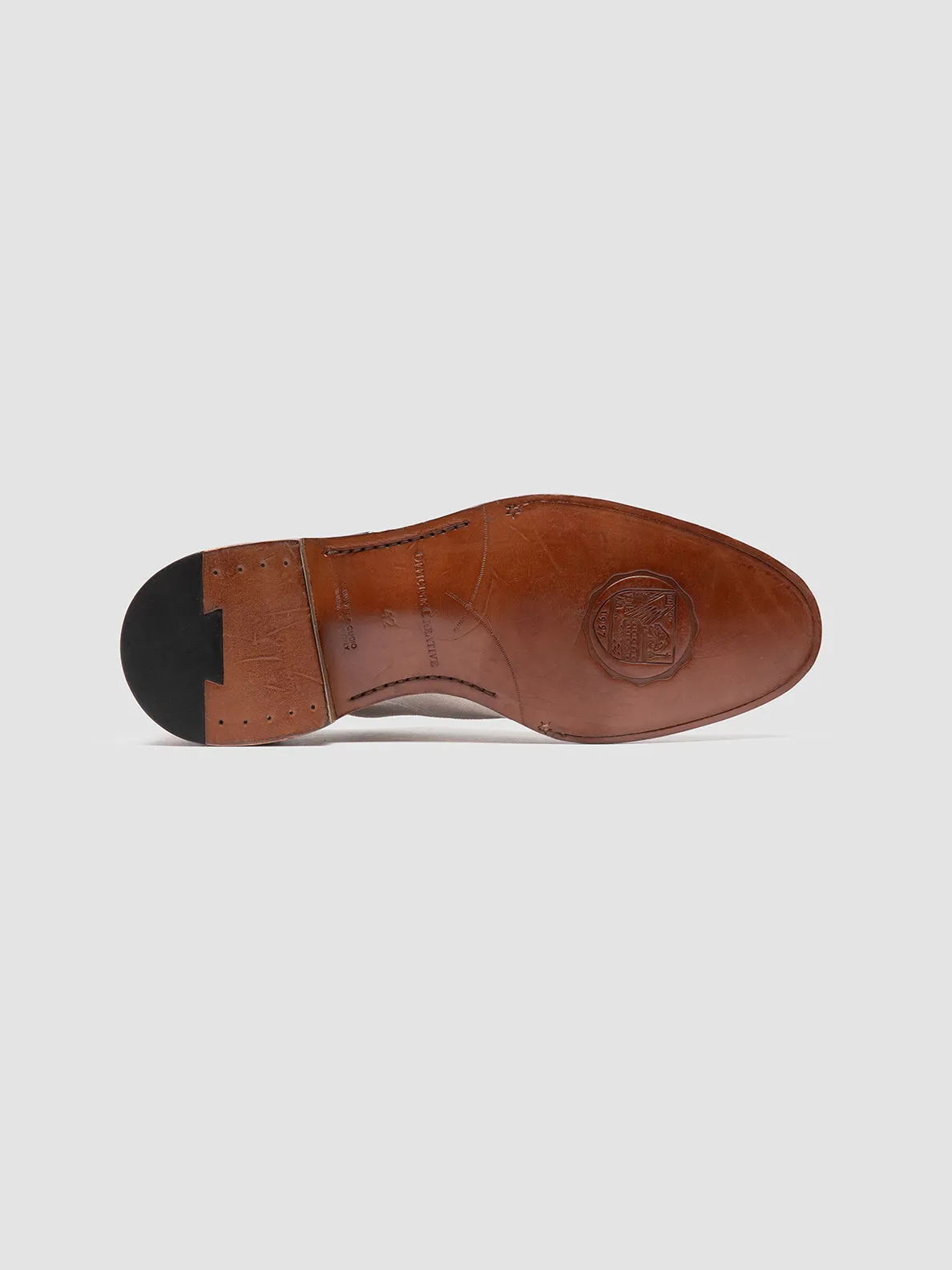 SIGNATURE 004 - Ivory Suede Monk Shoes,Men Derby Shoes