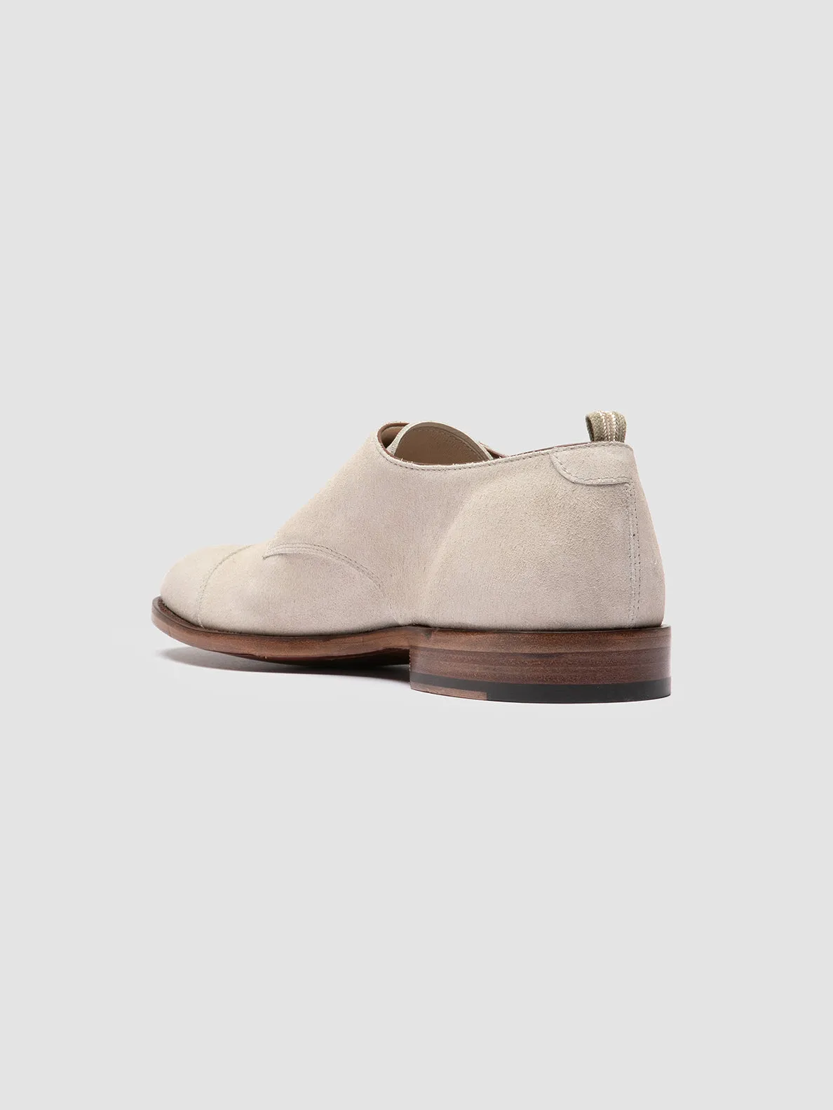 SIGNATURE 004 - Ivory Suede Monk Shoes,Men Derby Shoes