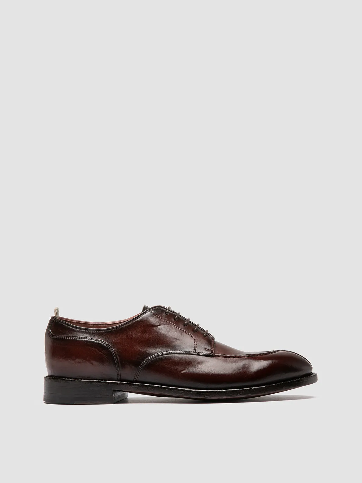 SIGNATURE 005 - Burgundy Leather Derby Shoes,Men Derby Shoes
