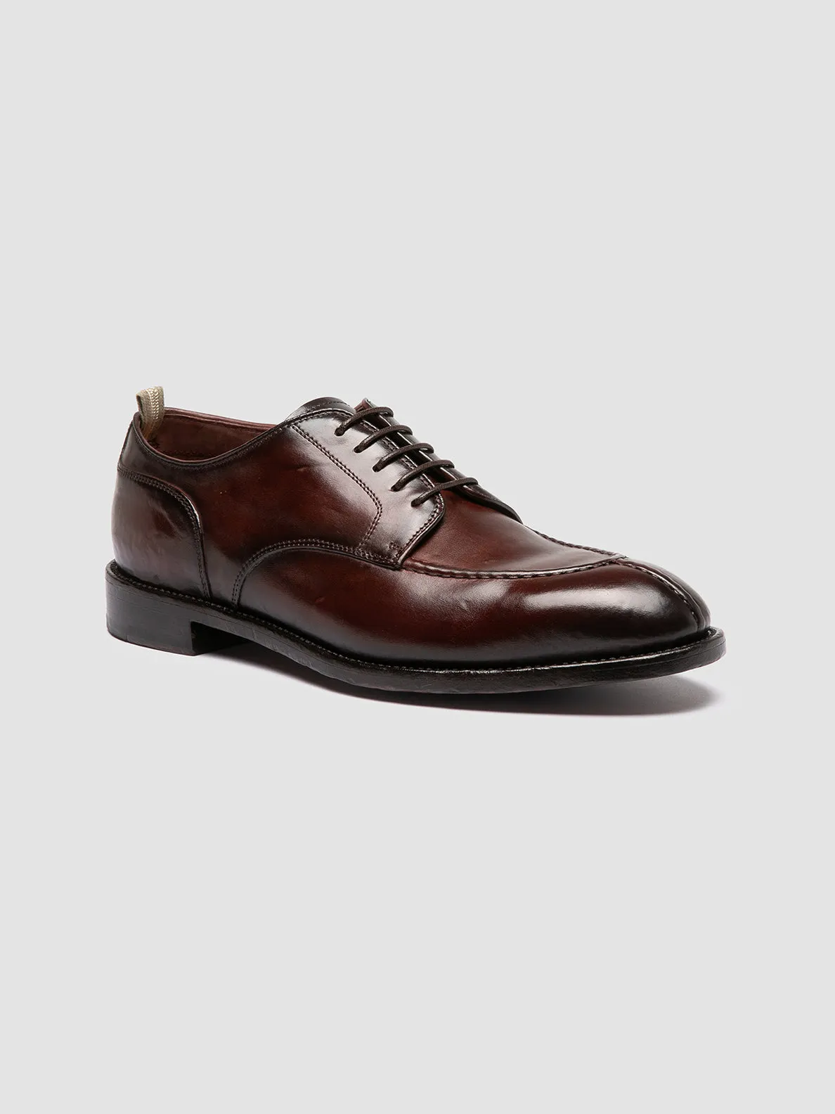 SIGNATURE 005 - Burgundy Leather Derby Shoes,Men Derby Shoes