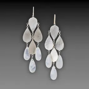 Silver Chandelier Teardrop Earrings with Moonstones,Jewelry Delicate & Elegant