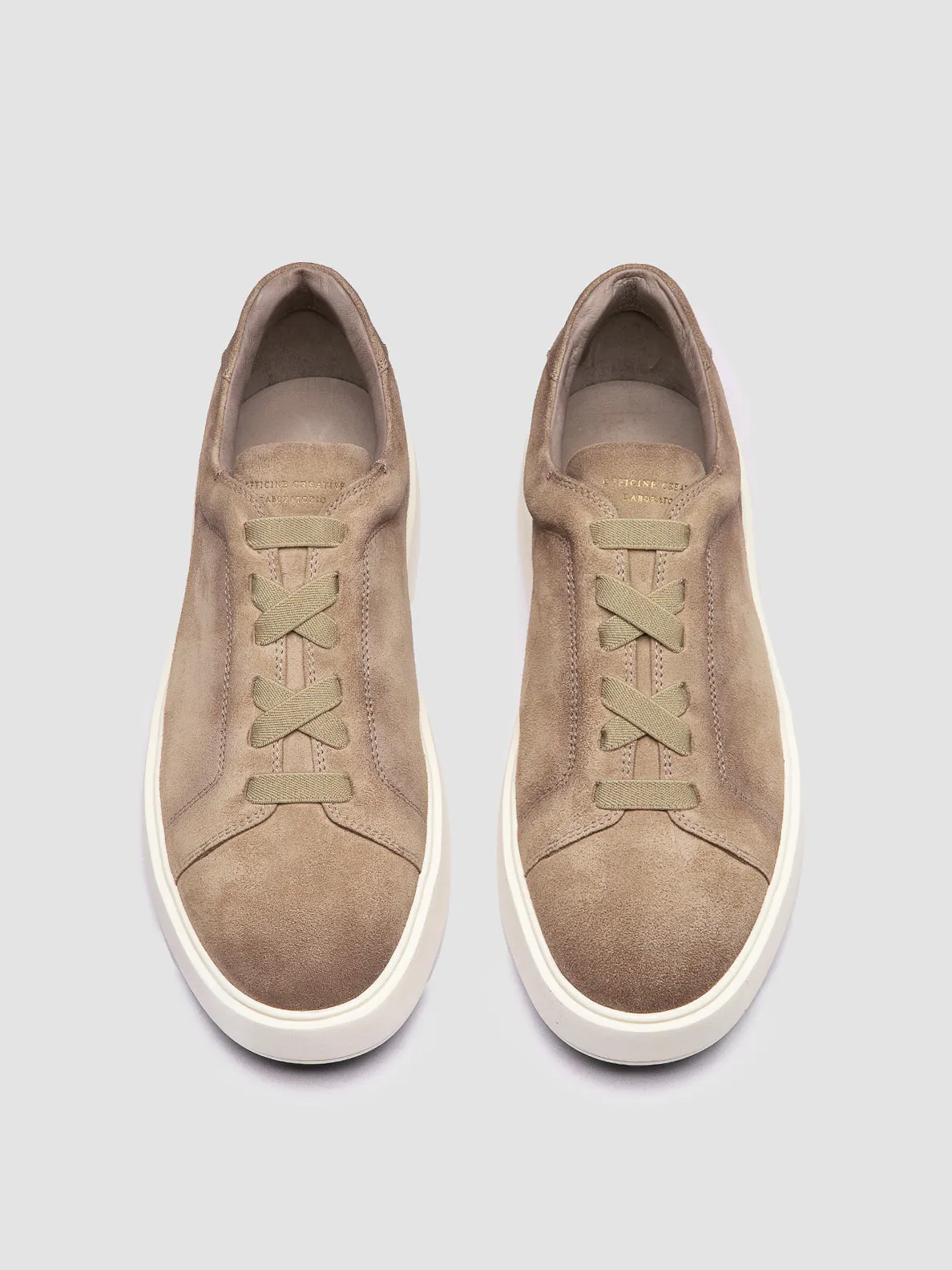 SLOUCH 001 - Beige Suede Sneakers,Men