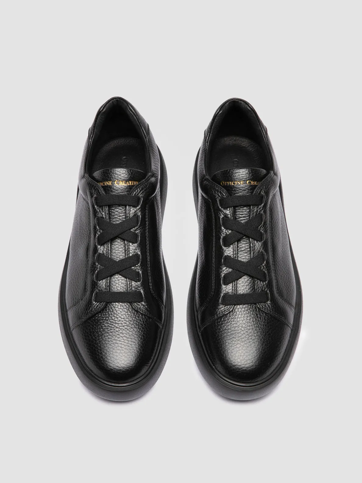 SLOUCH 001 - Black Leather Sneakers,Men