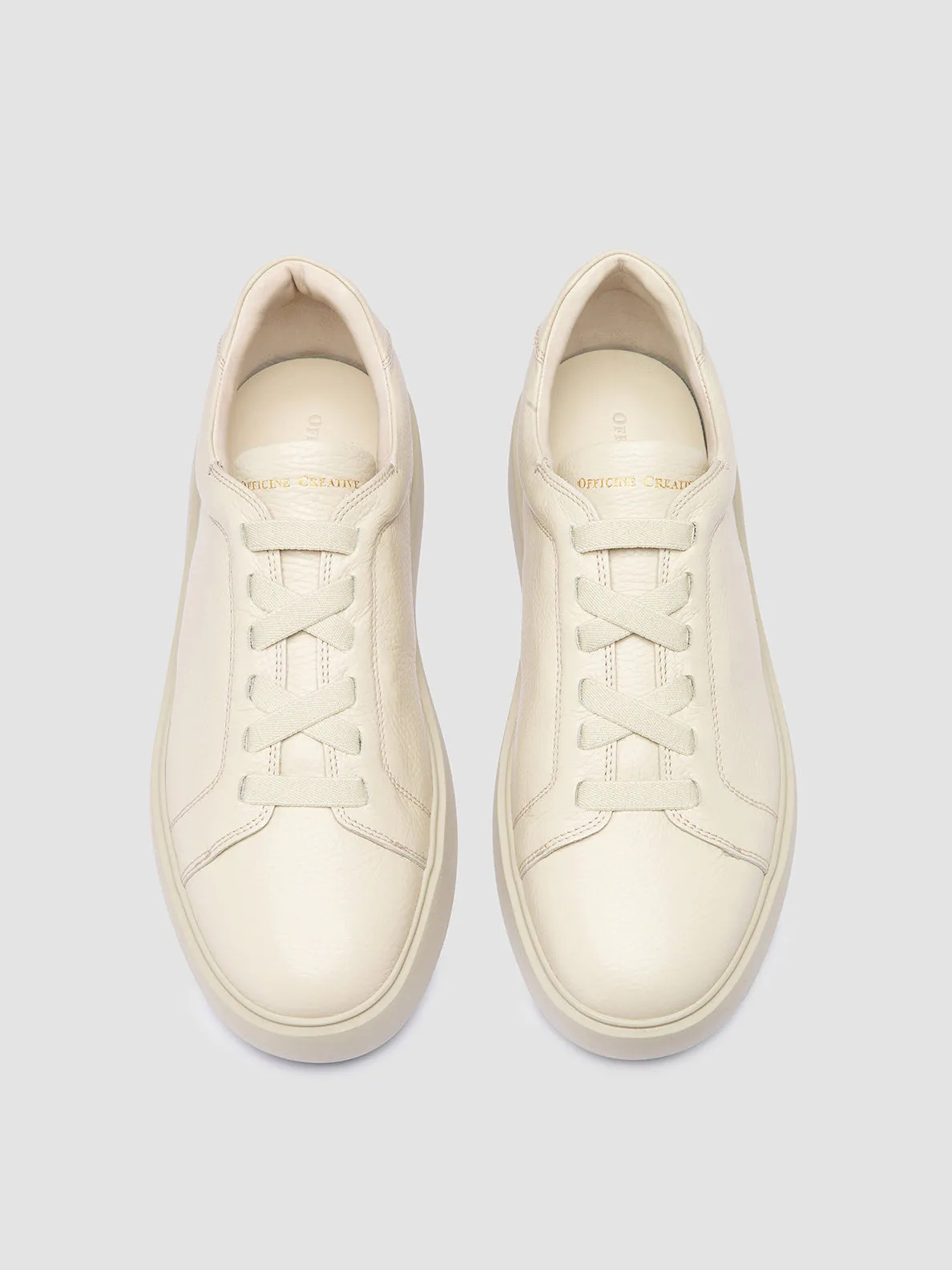 SLOUCH 001 - Off White Leather Sneakers,Men