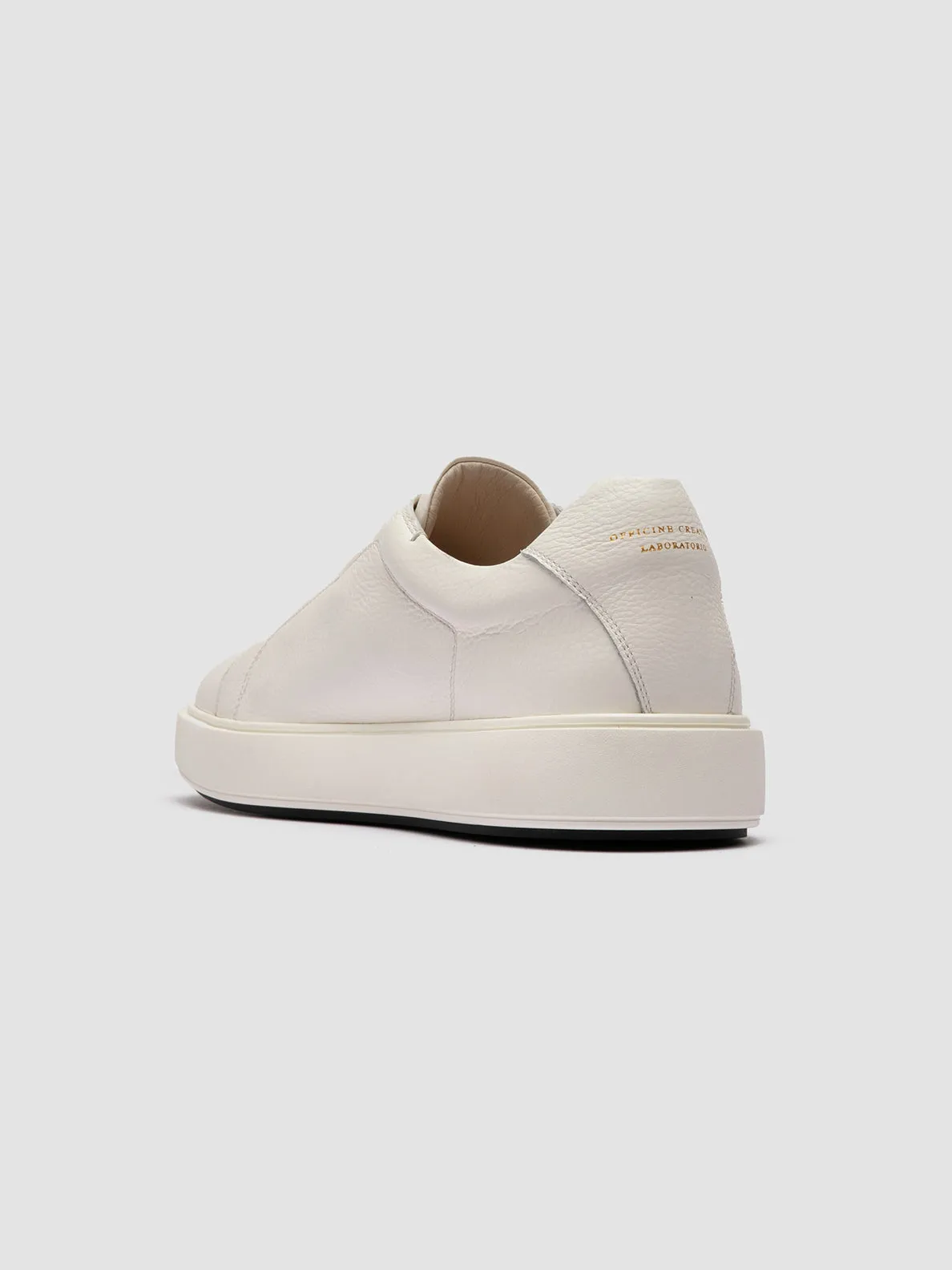 SLOUCH 001 - White Leather Low Top Sneakers,Men