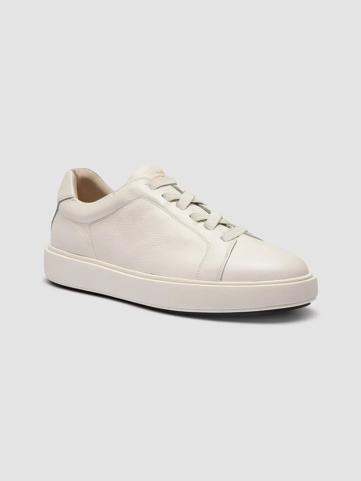 SLOUCH 001 - White Leather Low Top Sneakers,Men