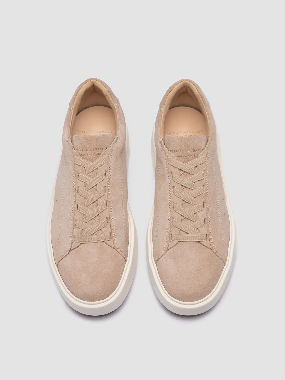 SLOUCH 101 - Ivory Suede Sneakers,Women