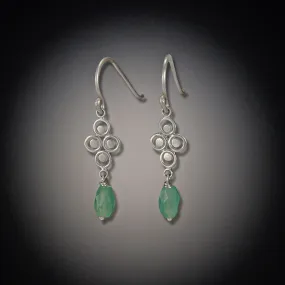 Small Filigree Earrings with Chrysoprase,Jewelry Delicate & Elegant