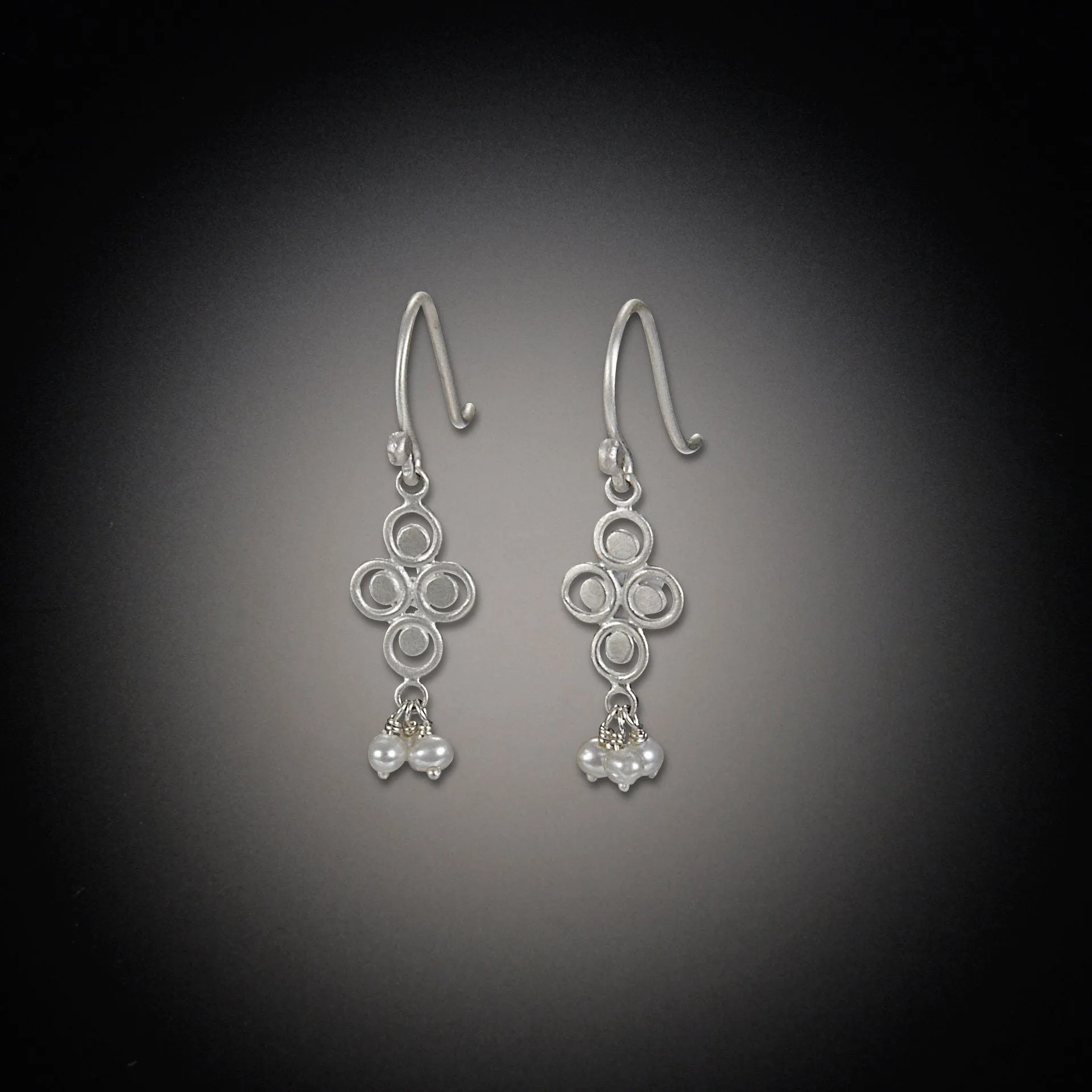 Small Filigree Earrings with Pearl Clusters,Jewelry Delicate & Elegant