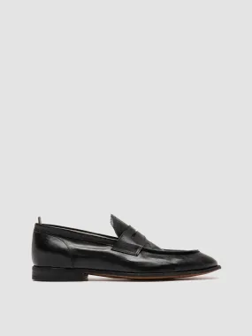 SOLITUDE 001 - Black Leather Penny Loafers,Men