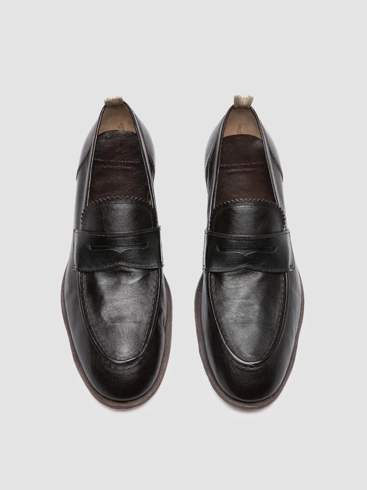 SOLITUDE 001 - Brown Leather Penny Loafers,Men
