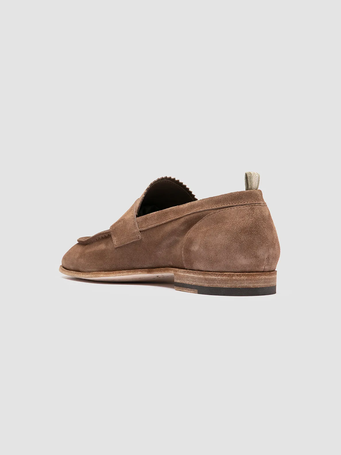 SOLITUDE 001 - Taupe Suede Penny Loafers,Men